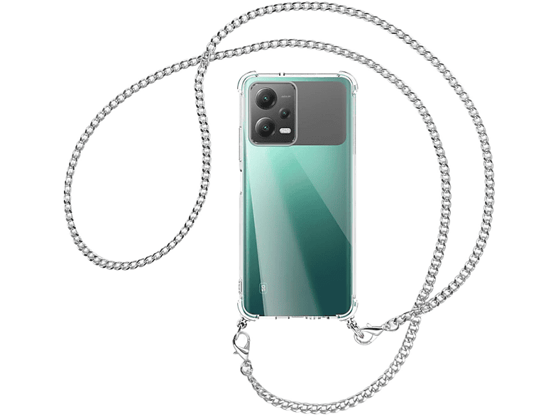 Backcover, Umhänge-Hülle Metallkette, MTB MORE Redmi Note 5G, 12 Xiaomi, (silber) X5 ENERGY 5G, Poco mit Kette