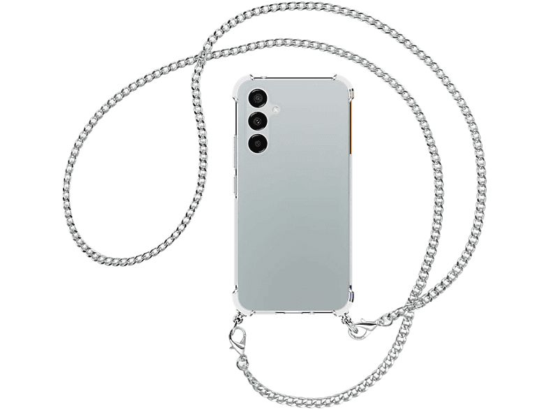 Metallkette, Galaxy A54 Backcover, ENERGY 5G, Umhänge-Hülle Kette MTB Samsung, (silber) MORE mit