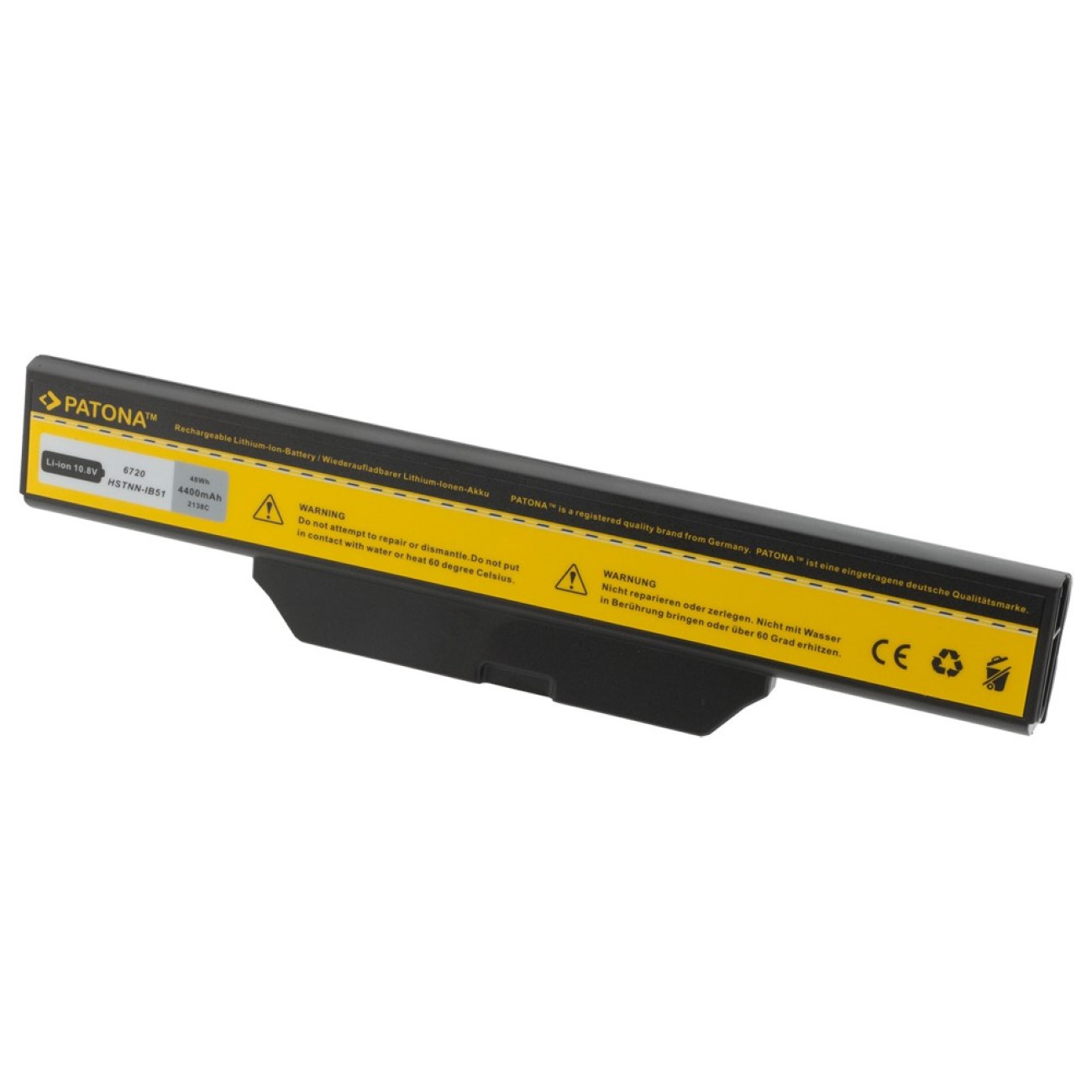 PATONA HP Compaq HP-550 10.8 Li-lon 4400 Volt, HSTNN_IB52 Ersatzakku, 6700 1 mAh HSTNN_IB51 Stück 4,4mAh