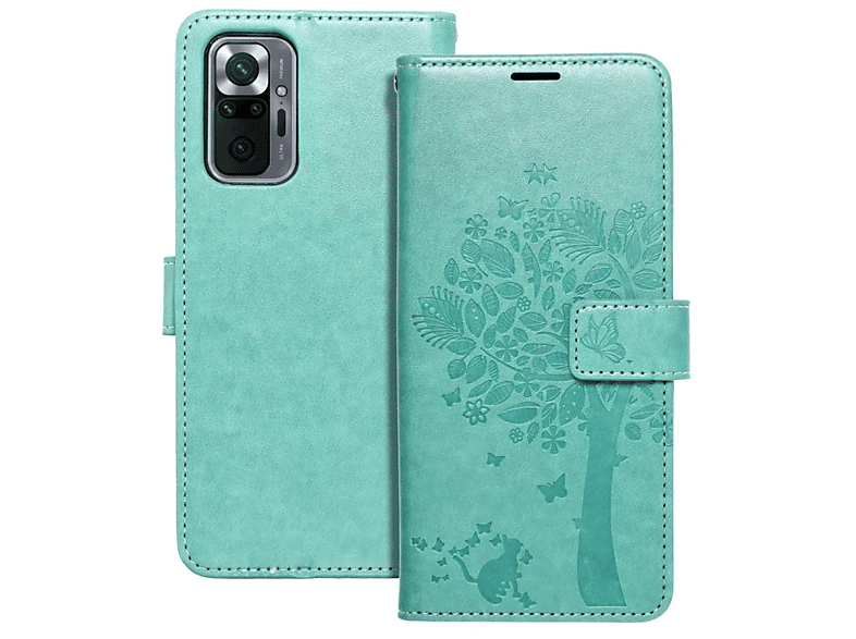 KÖNIG DESIGN Book Case, 4G, Galaxy Samsung, Bookcover, Grün A13 Baum