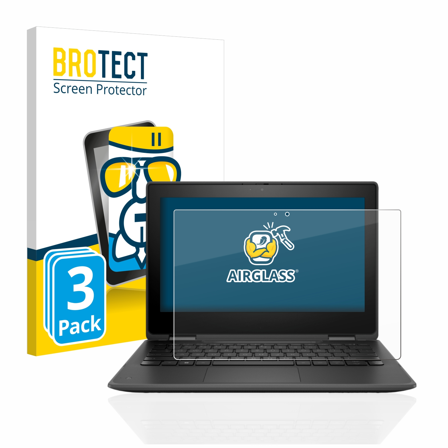 HP 11 Pro klare 3x Fortis BROTECT Airglass G10) X360 Schutzfolie(für