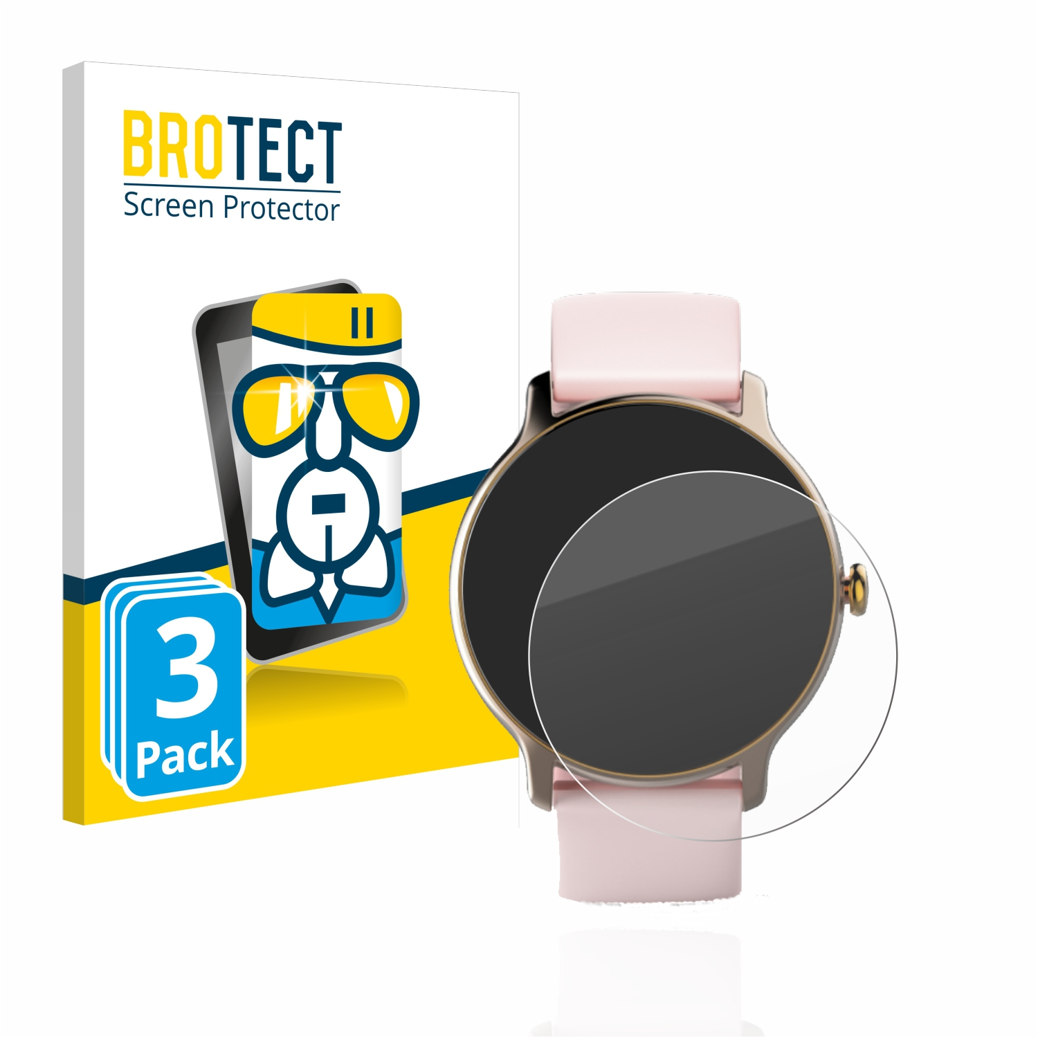 BROTECT 3x Airglass klare Schutzfolie(für Hama Watch Fit 4910)