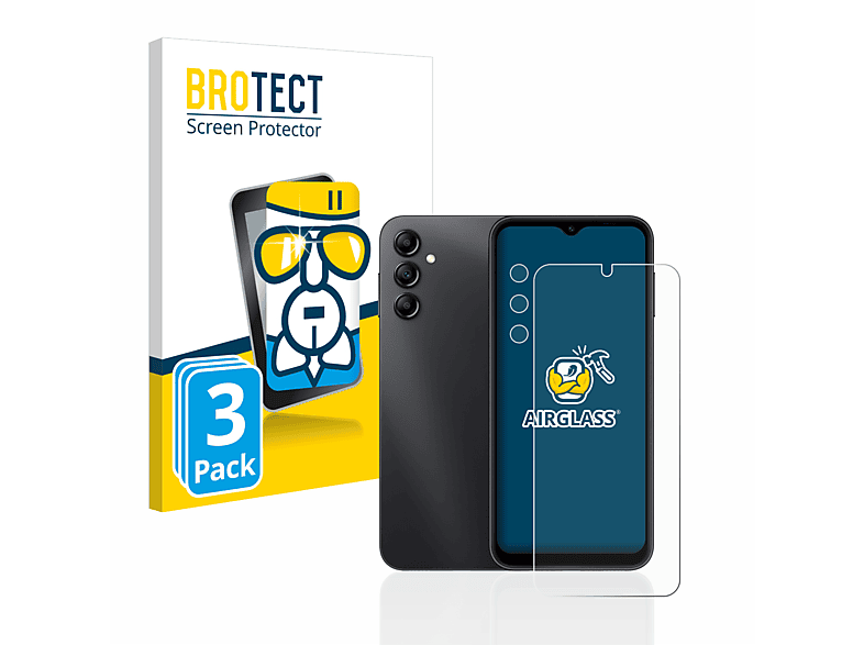BROTECT 3x Airglass Samsung klare Schutzfolie(für 4G) Galaxy A14