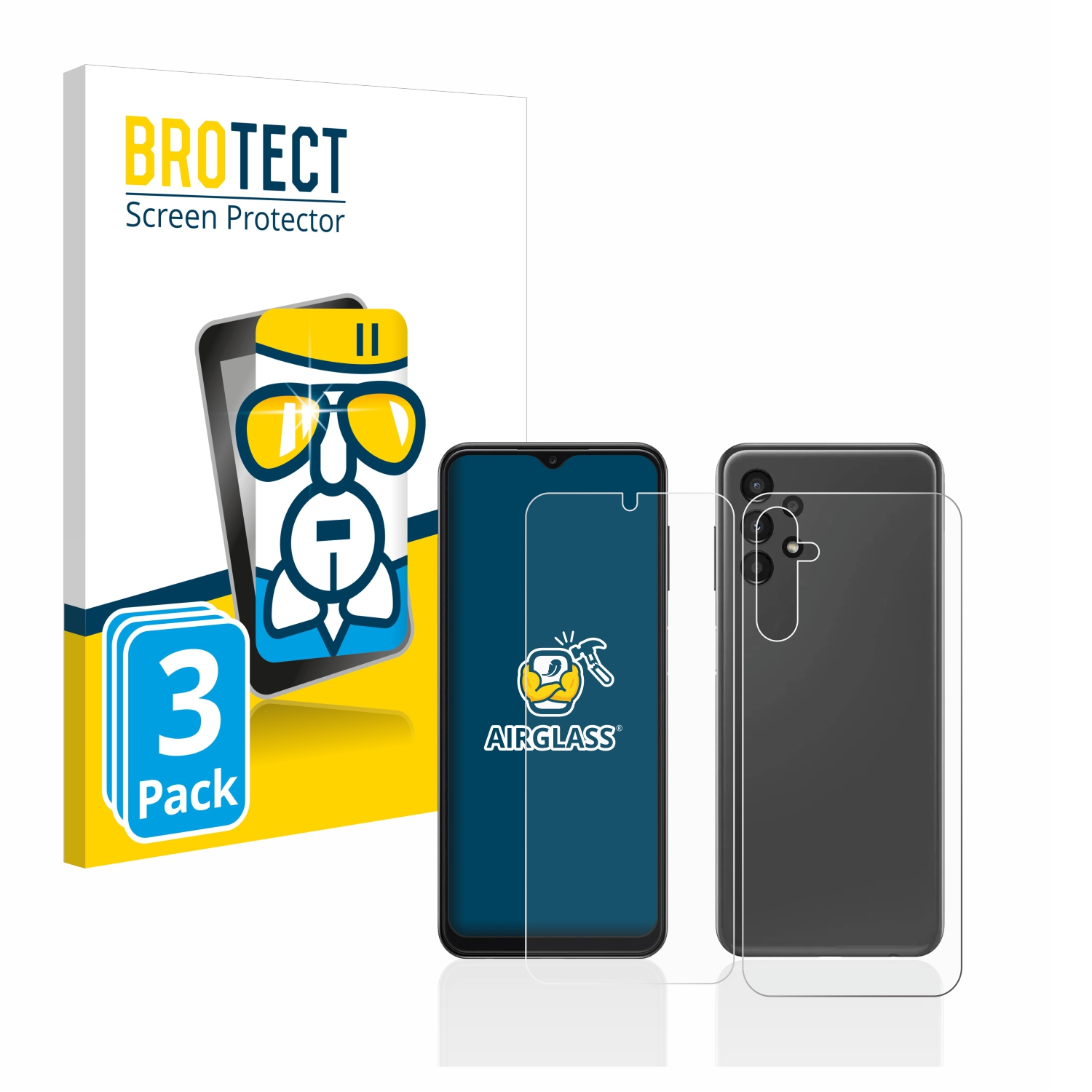 BROTECT 3x Airglass 4G) Samsung klare A14 Schutzfolie(für Galaxy