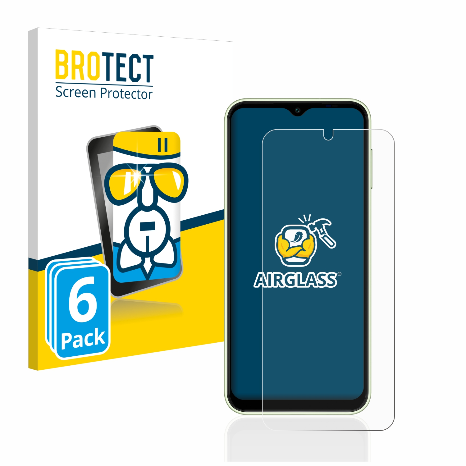 6x Schutzfolie(für Airglass Galaxy BROTECT A14 Samsung klare 4G)
