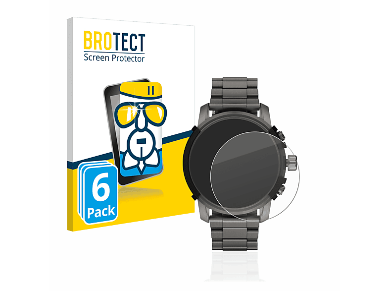 BROTECT 6x Airglass klare Schutzfolie(für Diesel On DZT2042R (48 mm)) | Smartwatch Schutzfolien & Gläser