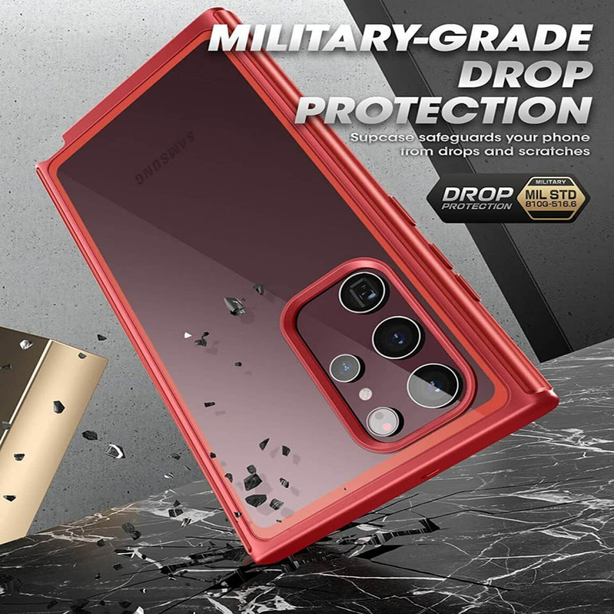Beetle Metallic Design Rot SUPCASE Samsung, S23 Backcover, Unicorn Ultra, Edge, Galaxy Series,
