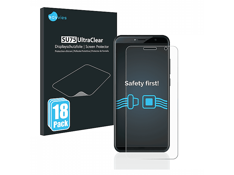 SAVVIES 18x klare Schutzfolie(für Panasonic Eluga Ray 550)