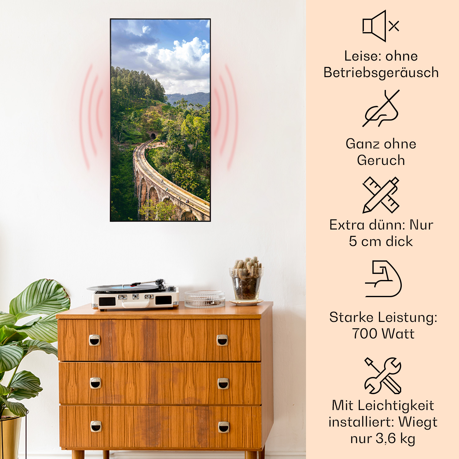 KLARSTEIN Wonderwall Air Art Smart Watt) Infrarotheizung 700W (700