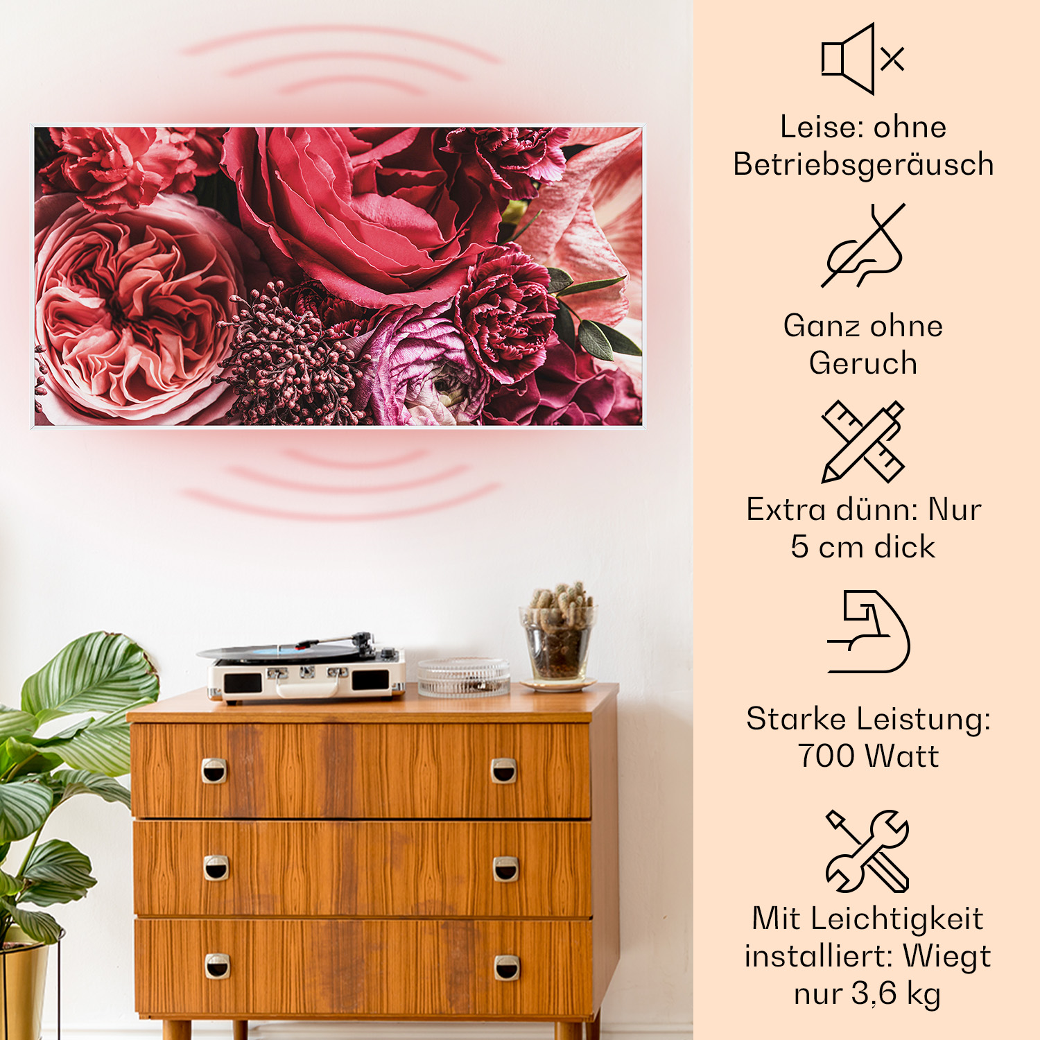 KLARSTEIN Wonderwall Air (700 700W Smart Art Watt) Infrarotheizung