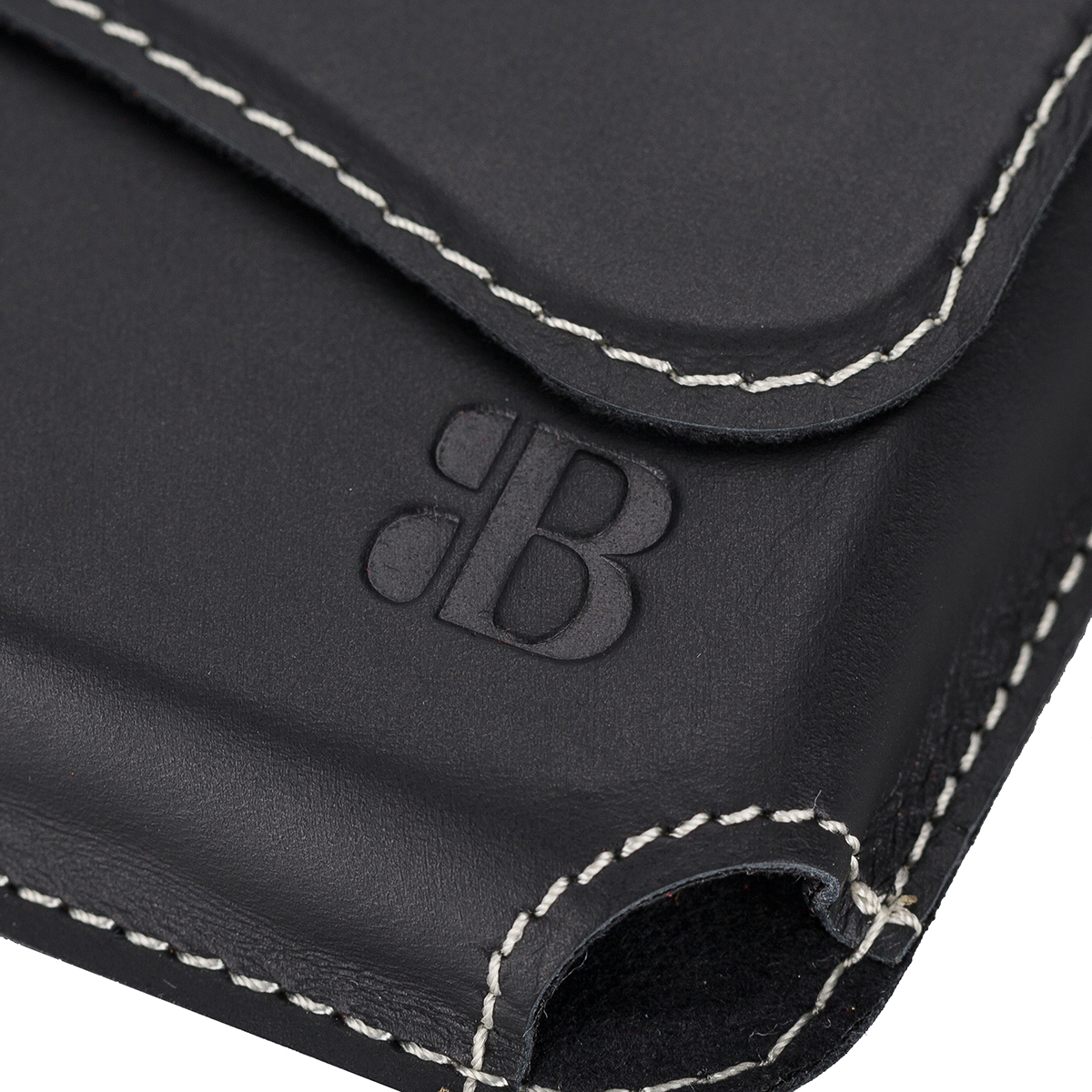 BURKLEY Slim Leder Schwarz Max, Gürteltasche, Holster, iPhone Apple, 12 Pro