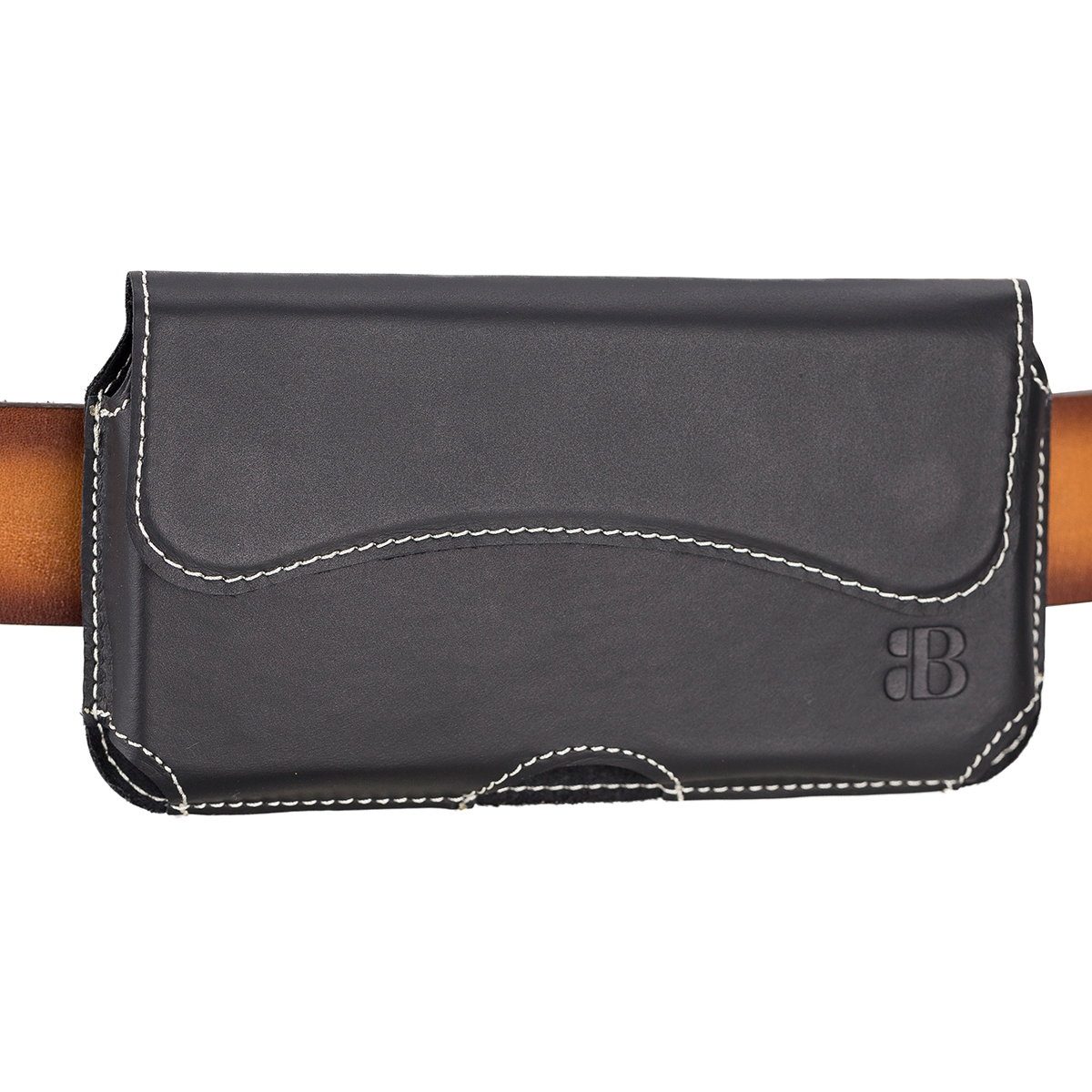 BURKLEY Slim Leder Gürteltasche, Holster, Pro Schwarz 12 Max, Apple, iPhone