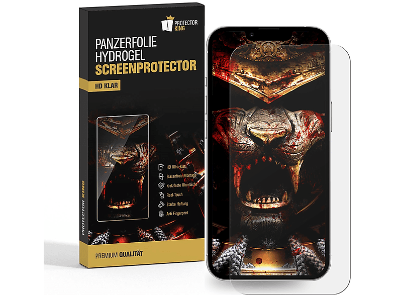 PROTECTORKING 2x FULL COVER 14 HD HYDROGEL KLAR Displayschutzfolie(für Apple iPhone Panzerfolie Plus)