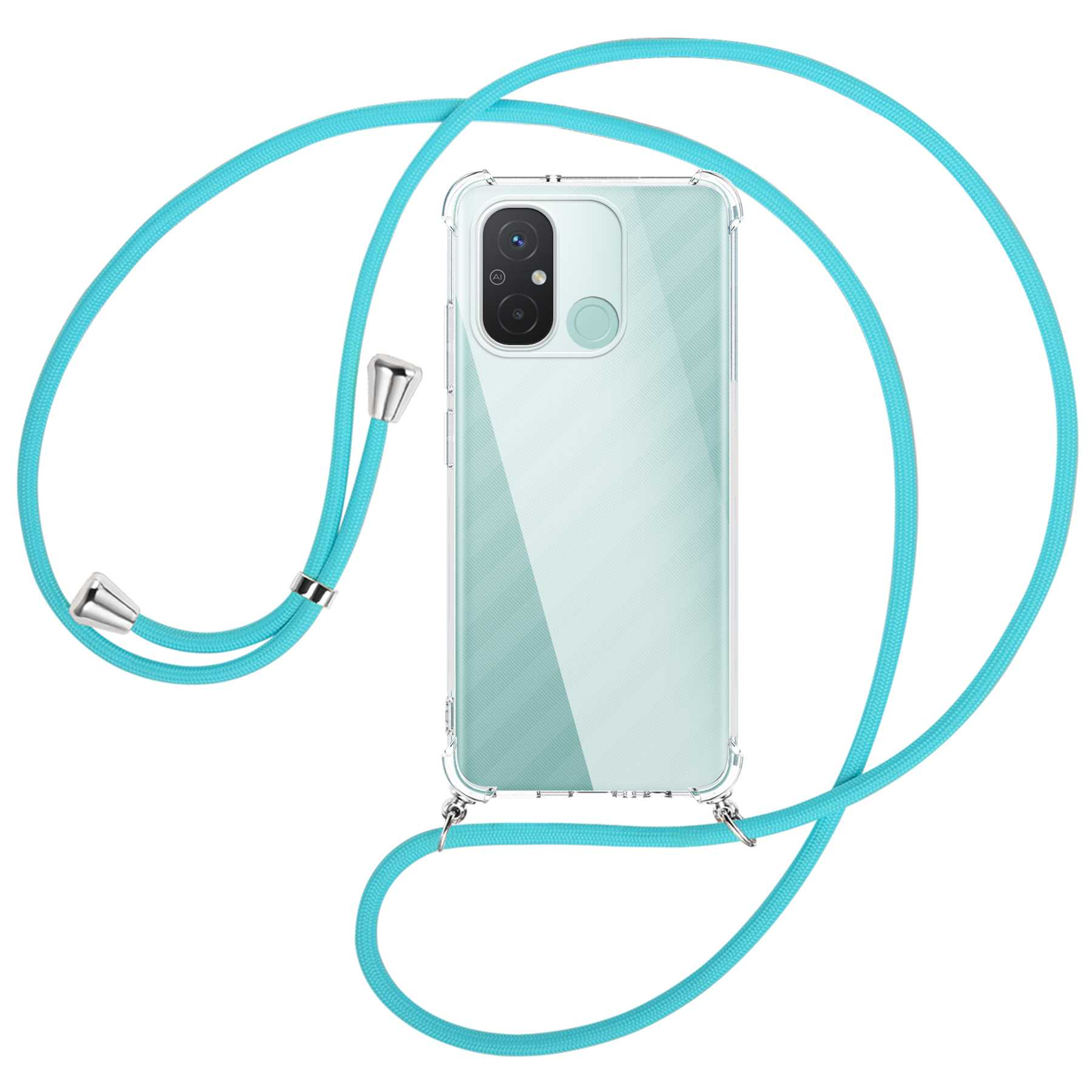 MTB MORE Kordel, Redmi Backcover, mit Xiaomi, / Türkis ENERGY Umhänge-Hülle silber 12C