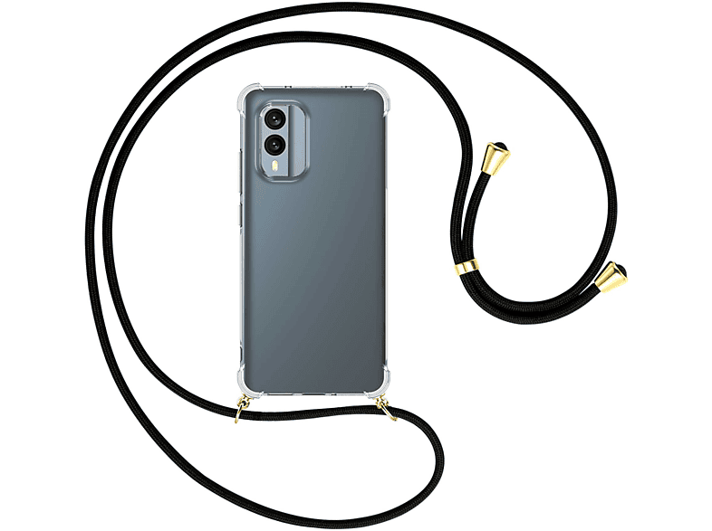 MORE MTB 5G, gold Kordel, mit Schwarz Backcover, Nokia, ENERGY / X30 Umhänge-Hülle