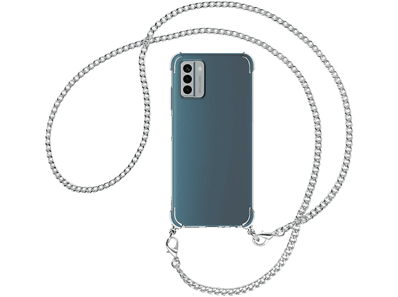 MTB MORE Backcover, Metallkette, (silber) G22, ENERGY Umhänge-Hülle Kette mit Nokia