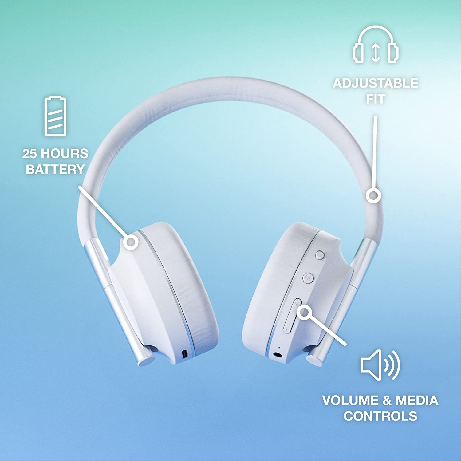 HAPPY PLUGS Wireless, Over-ear Weiß Play Kopfhörer