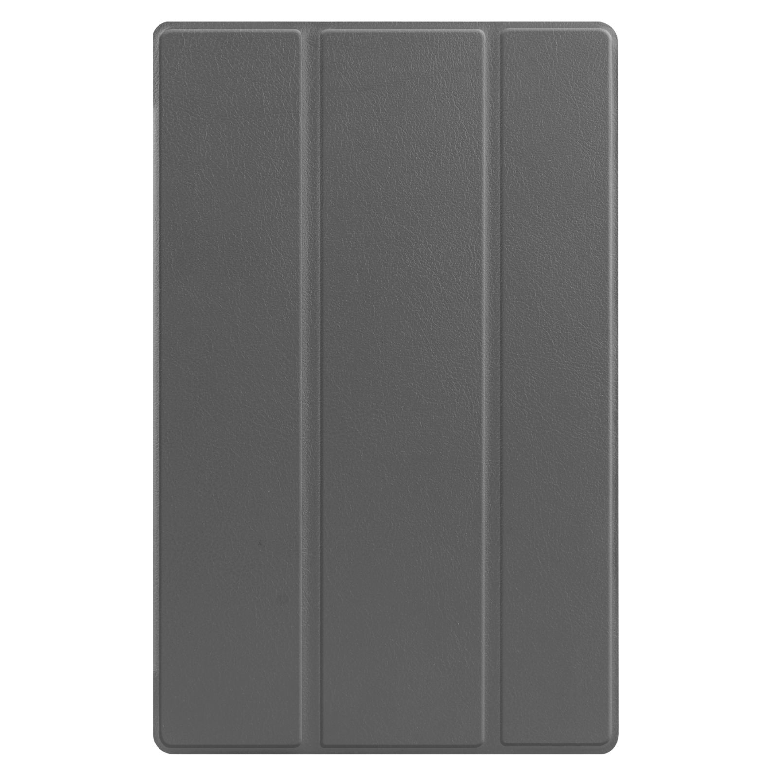Eine graue Tablethülle mit drei vertikalen Falten, ein einfaches und minimalistisches Design.