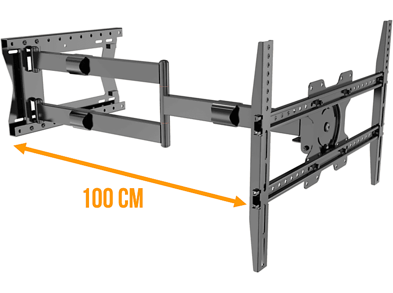 NANOOK 2100 mit extra langem Arm bis zu 100 cm TV Wandhalterung, Schwarz