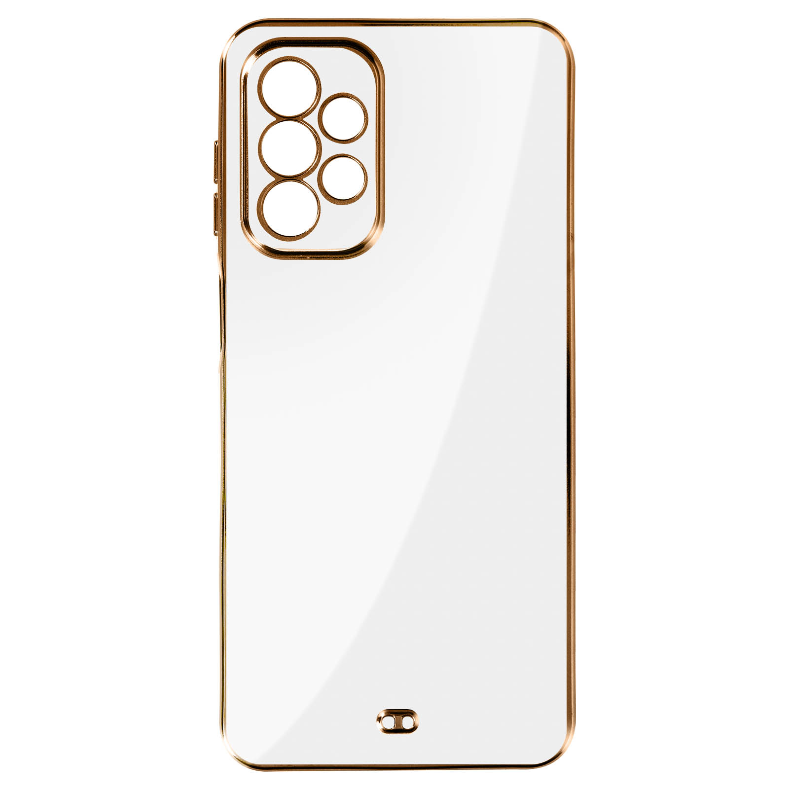 AVIZAR Transparente Silikonhülle im Chrome-Style Backcover, Samsung, Weiß Galaxy A23 5G, Series