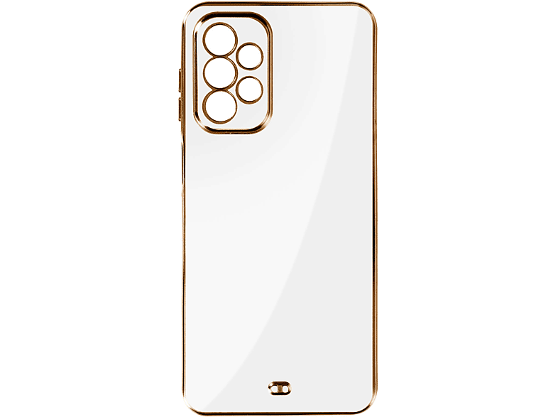 AVIZAR Transparente Silikonhülle im Chrome-Style Backcover, Samsung, Weiß Galaxy A23 5G, Series