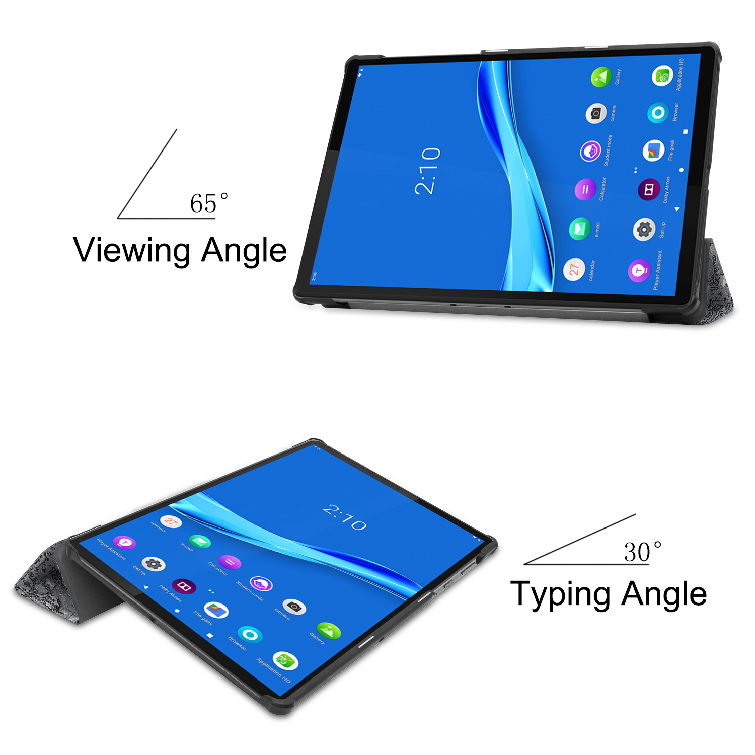 LOBWERK Hülle Schutzhülle Tab M10 Mehrfarbig Bookcover TB-X606X für Zoll 10.3 Lenovo Plus Kunstleder, TB-X606F