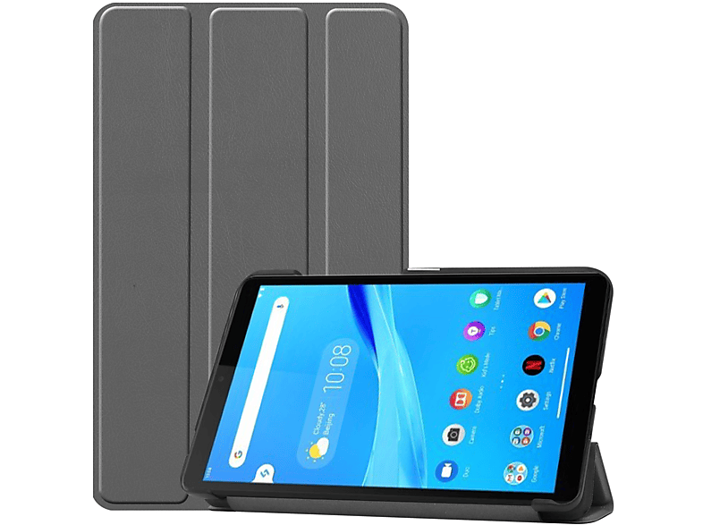 für Hülle TB-7305X Lenovo Zoll Bookcover Grau Schutzhülle TB-7305F Kunstleder, LOBWERK / 7.0 Tab M7