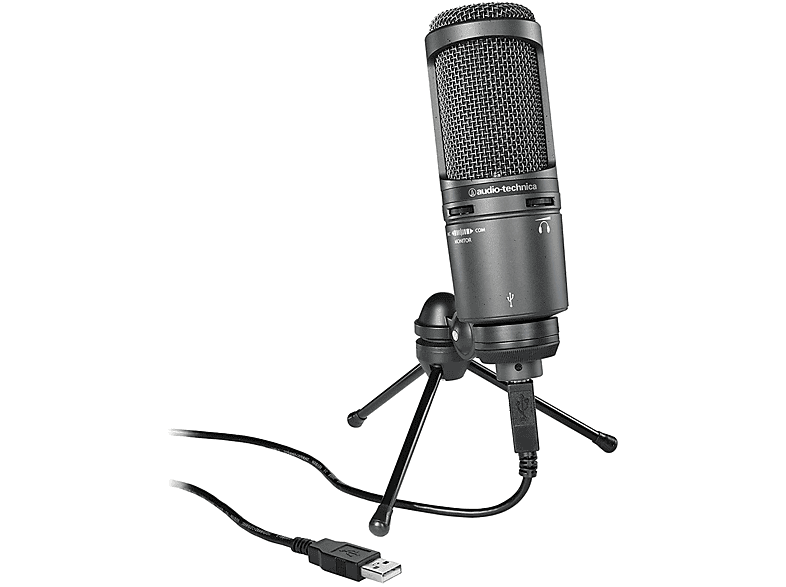 Mikrofon, AUDIO-TECHNICA Schwarz AT2020 USB+