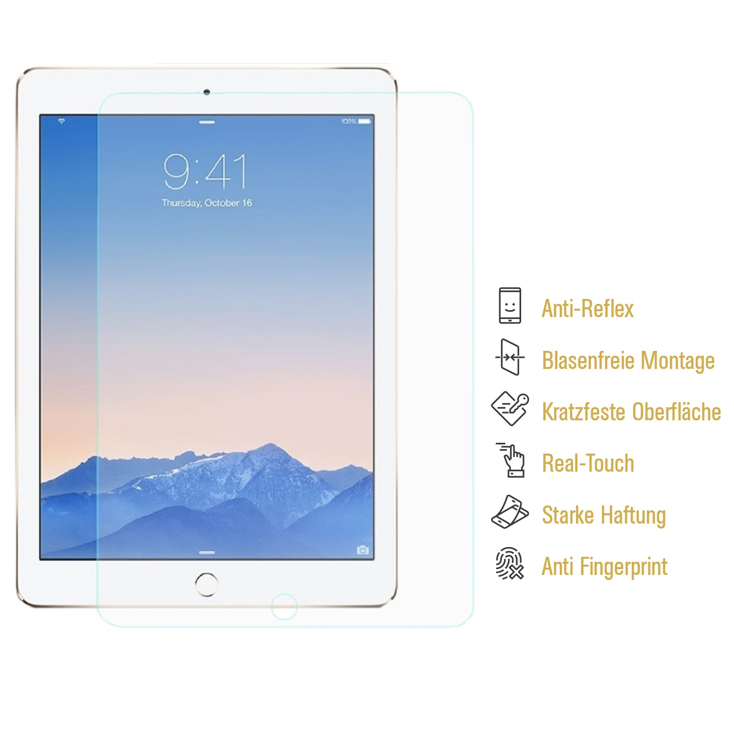 MATT Air iPad ANTI-REFLEX Apple Panzerfolie 2x ENTSPIEGELT Displayschutzfolie(für 9.7) PROTECTORKING