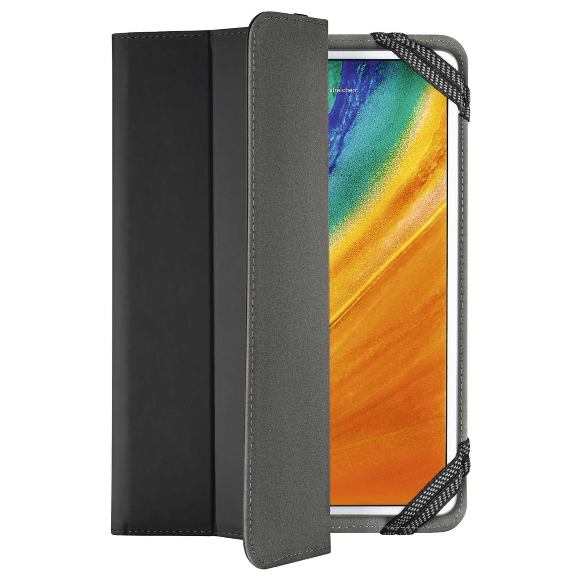 HAMA Fold Flip Schwarz Uni für Tablet-Case Universal Polyurethan, Cover