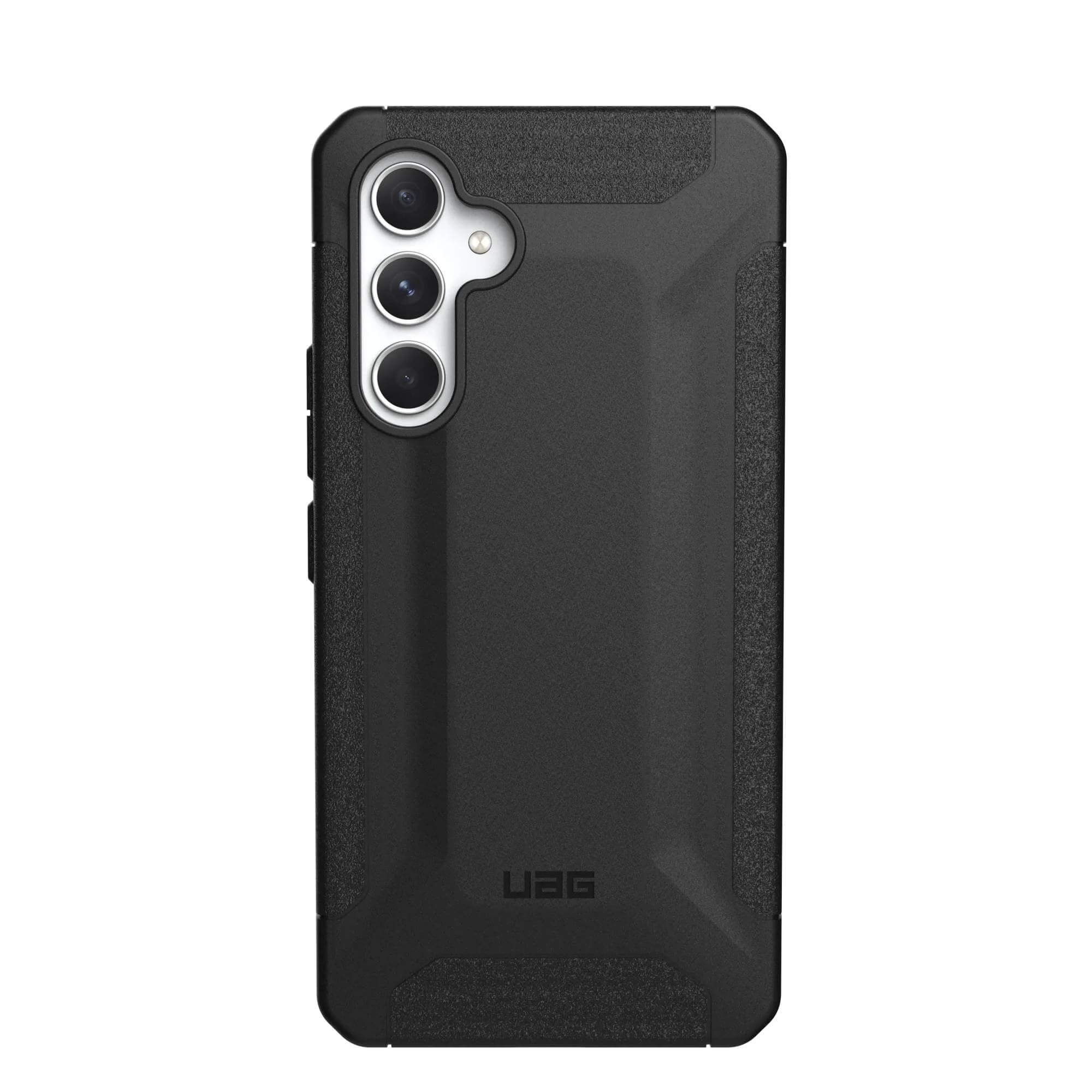 A black phone case with a rough texture. The UAG logo is visible.
