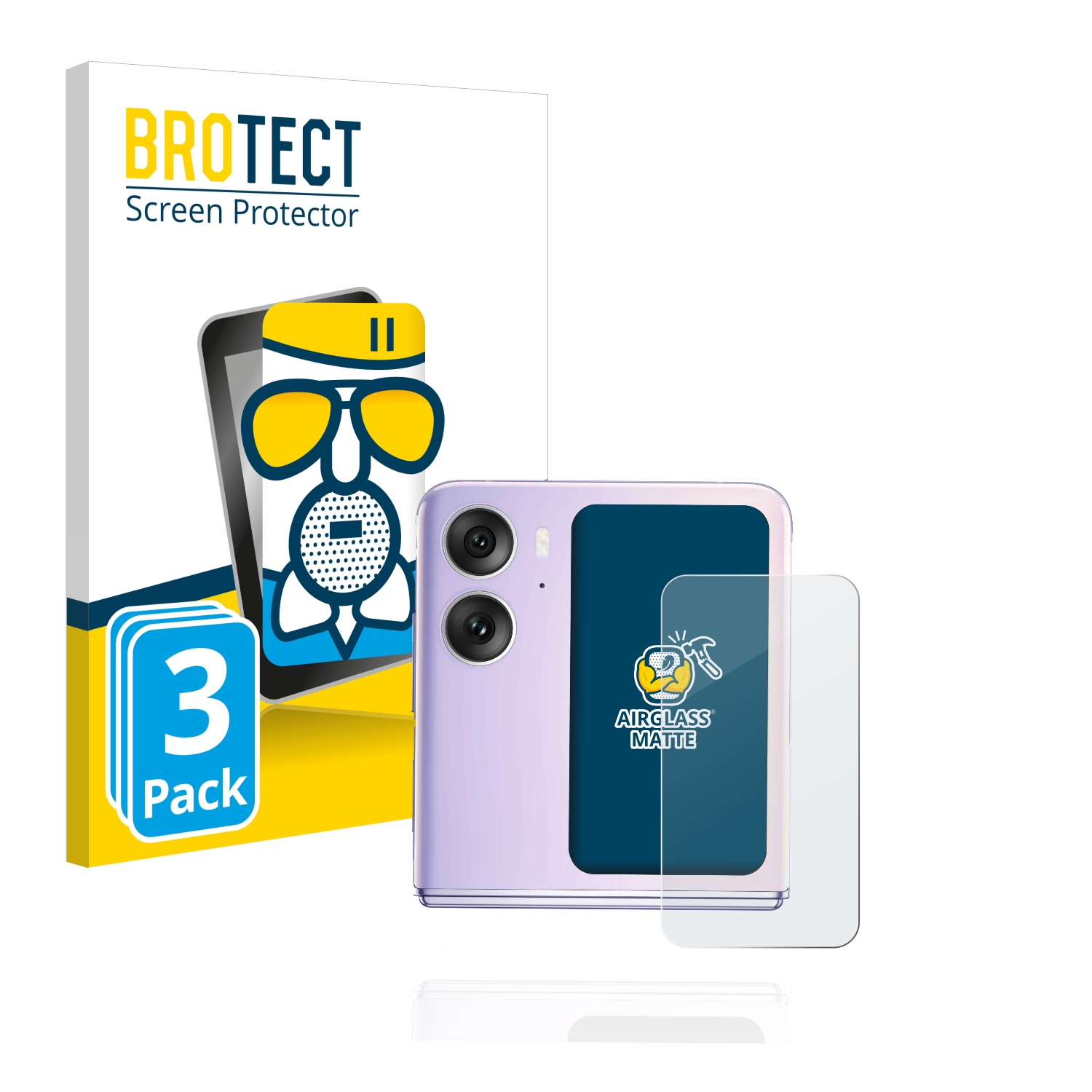 Flip) Find BROTECT N2 Oppo Airglass 3x matte Schutzfolie(für