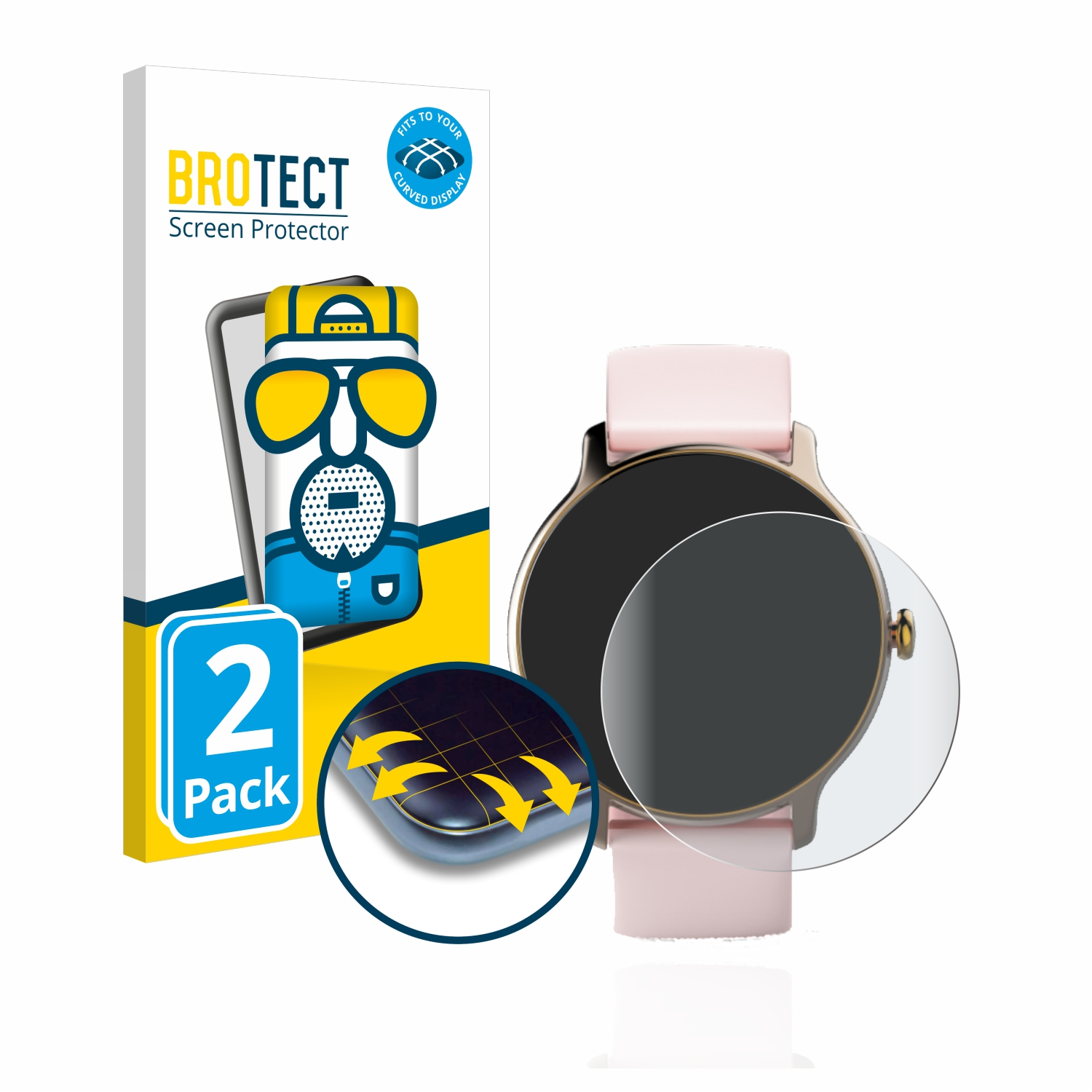 BROTECT 2x Flex Watch 3D Curved Fit Full-Cover Schutzfolie(für 4910) Hama matt