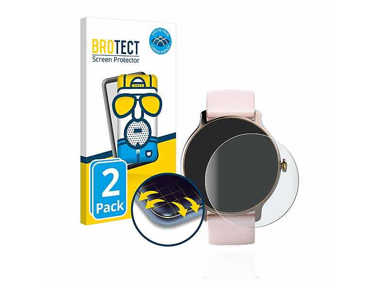 BROTECT Flex 2x matt 4910) Fit Watch Full-Cover Schutzfolie(für Curved Hama 3D