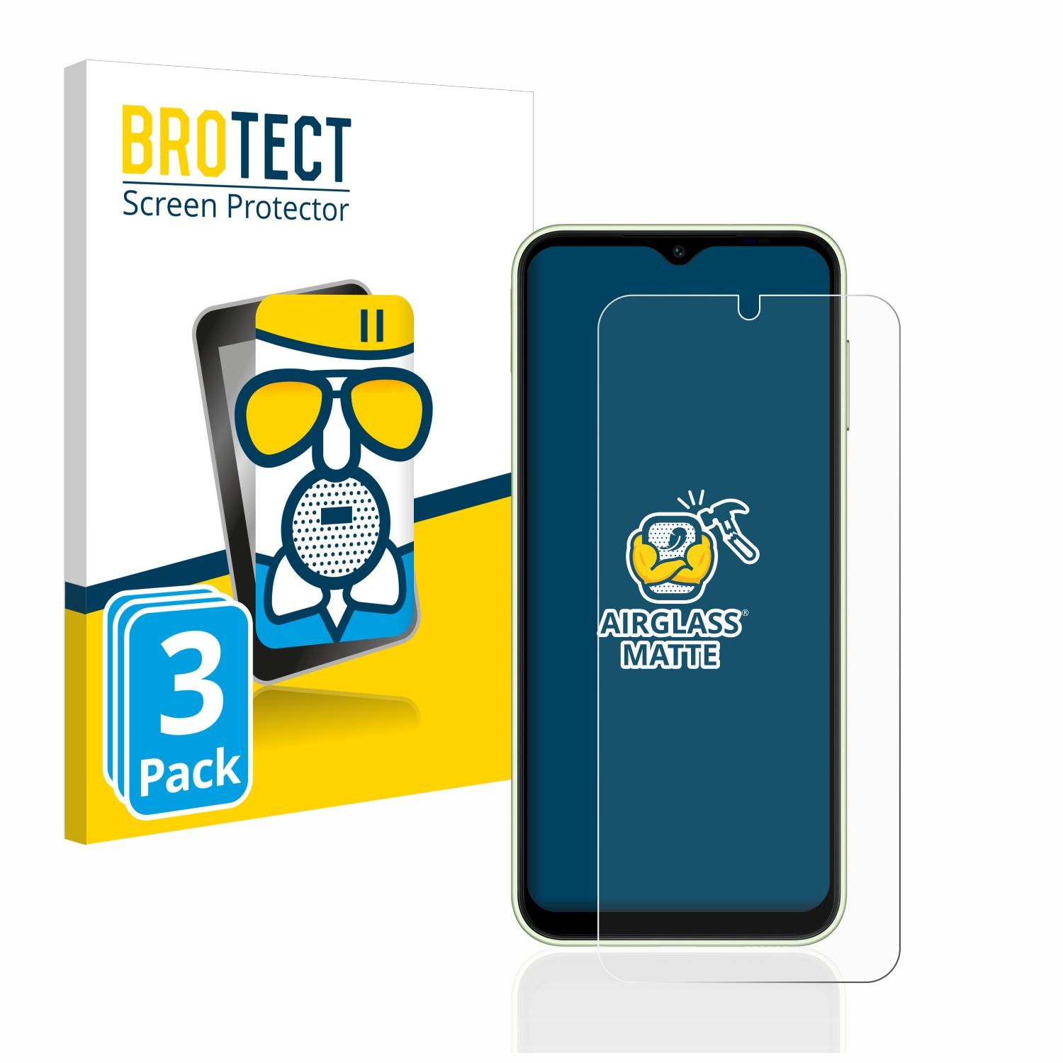 3x Airglass matte Galaxy A14 4G) Schutzfolie(für BROTECT Samsung