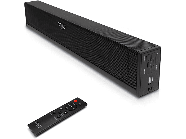 XORO XORO HSB 50 V2  TV Soundbar 25 W Bluetooth Lautsprecher USB Mediaplayer Line IN Wandmontage möglich, Soundbar, schwarz