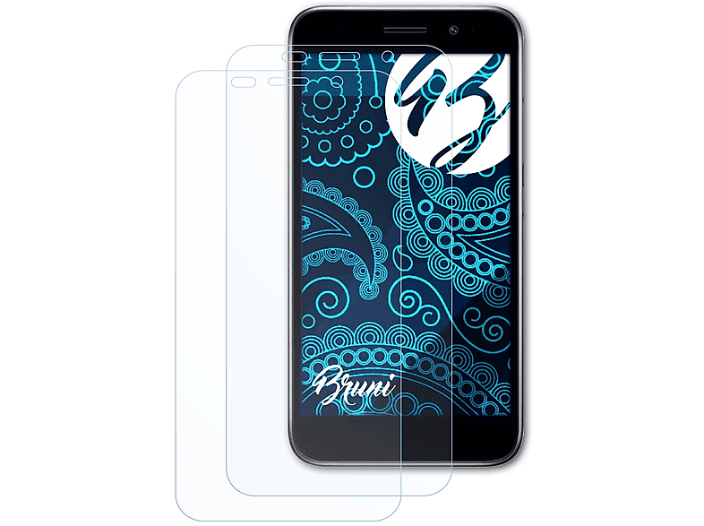 BRUNI 2x Basics-Clear Schutzfolie(für Huawei Y5 Lite 2018)