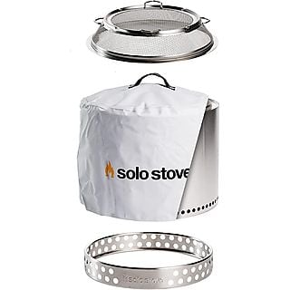 SOLO STOVE BONFIRE Outdoor-Kamin aus Edelstahl, raucharm mit Funkschutz Feuerschale, Silber 