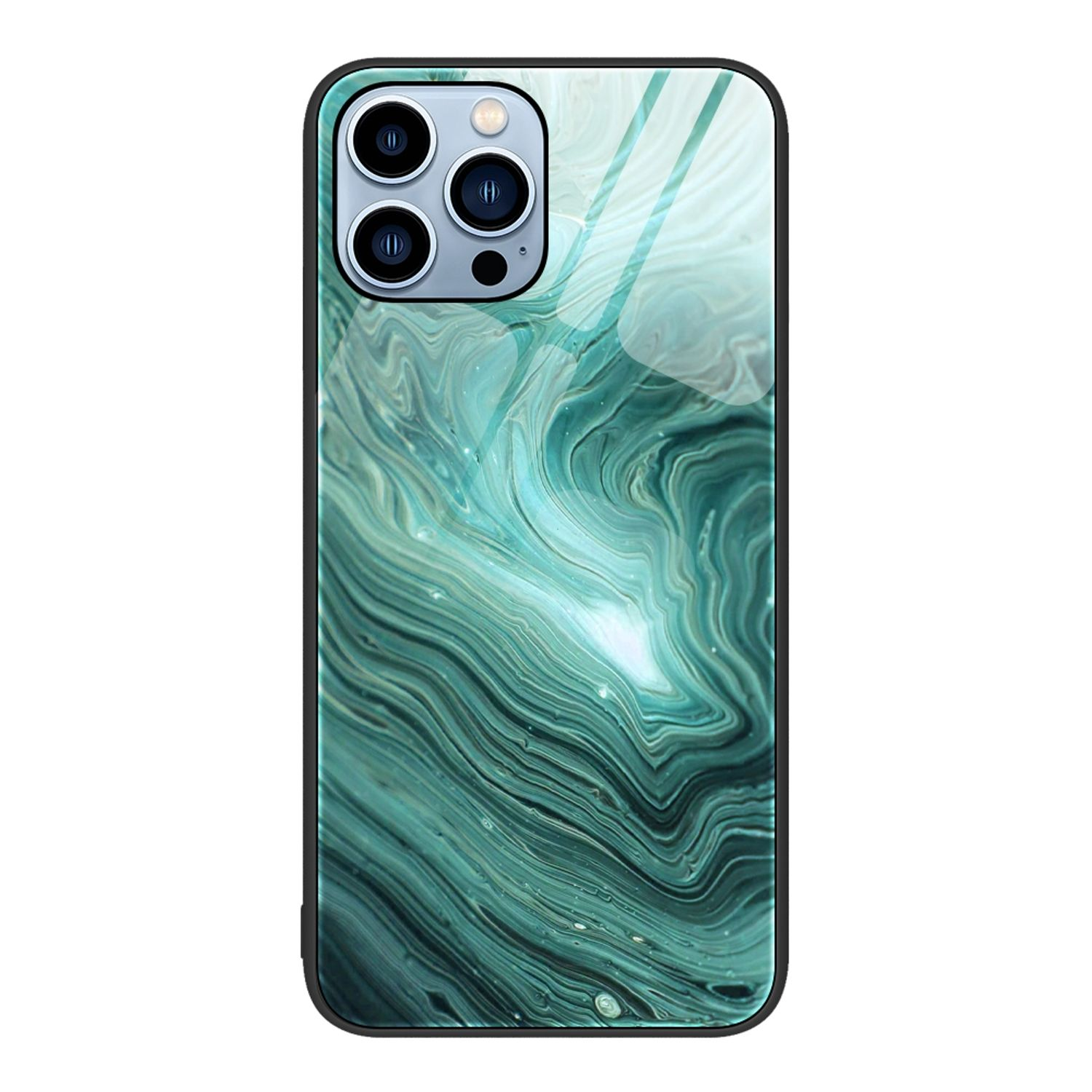 Apple, Backcover, DESIGN Max, Pro iPhone 14 KÖNIG Wasserwellen Case,