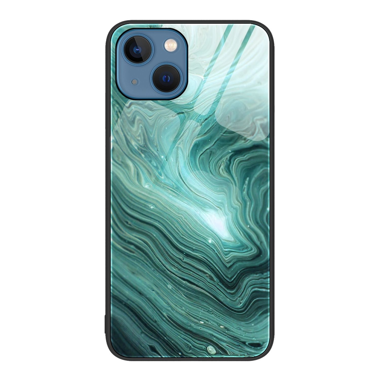 KÖNIG DESIGN Plus, Case, Backcover, iPhone 14 Apple, Wasserwellen