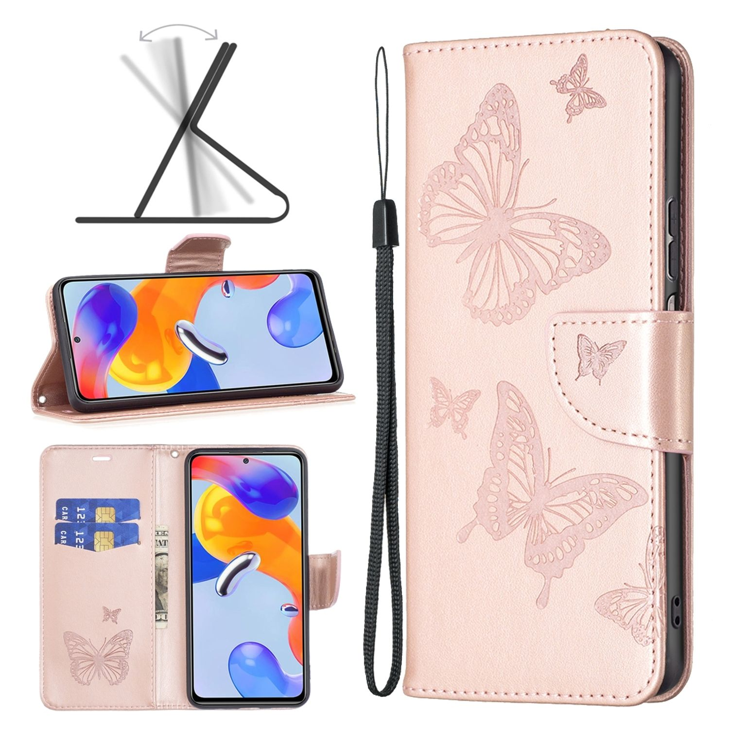 KÖNIG DESIGN 11 / Case, Book 11 Pro Bookcover, 5G, Redmi Note Rosengold Note Pro+ Xiaomi