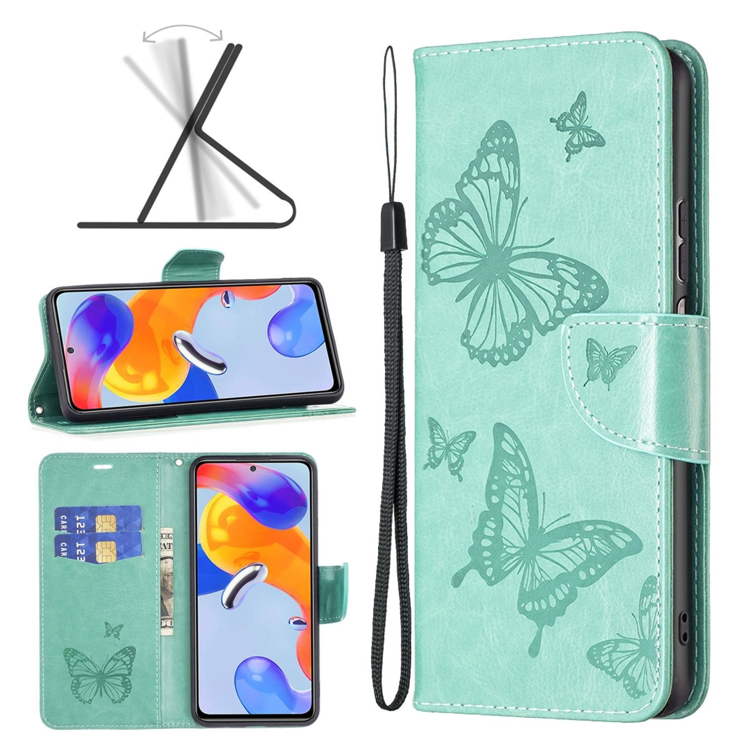 11 Redmi Pro+ Book Note / 5G, Xiaomi, Bookcover, Pro Grün 11 KÖNIG Note DESIGN Case,