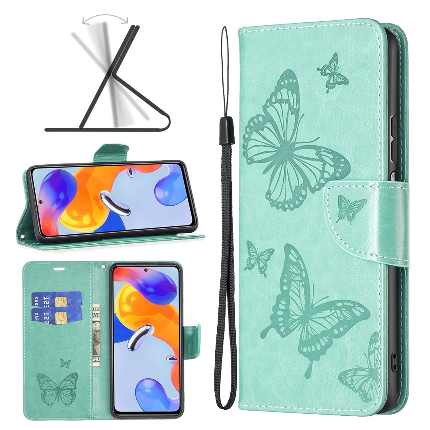 Xiaomi, Note DESIGN Case, Pro+ / 5G, 11 KÖNIG Redmi Grün Note Bookcover, 11 Book Pro