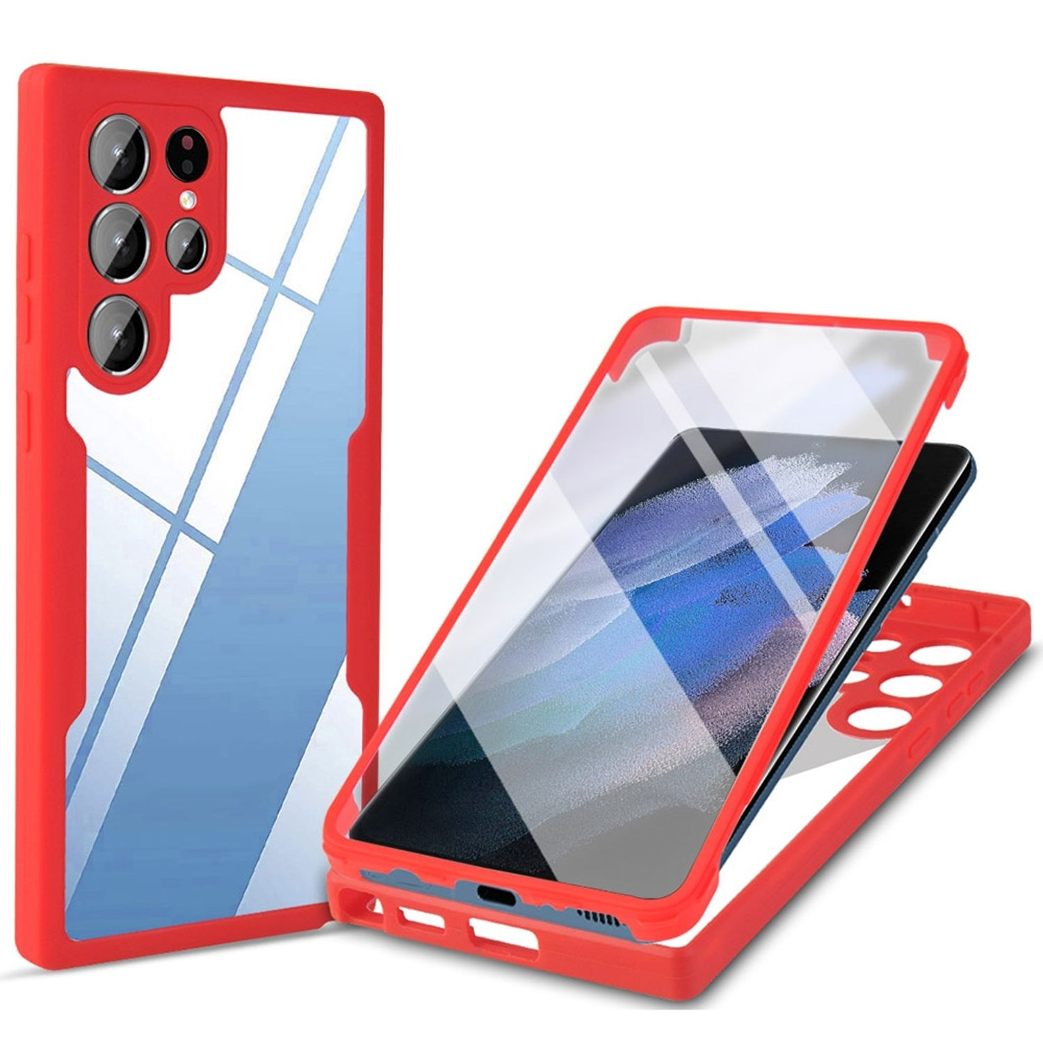 KÖNIG 5G, DESIGN Case, Ultra Cover, Samsung, Rot S22 Galaxy Full