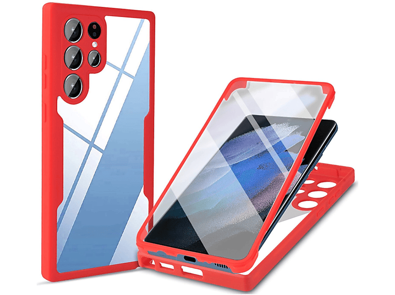 KÖNIG DESIGN Case, Full Cover, Samsung, Galaxy S22 Ultra 5G, Rot