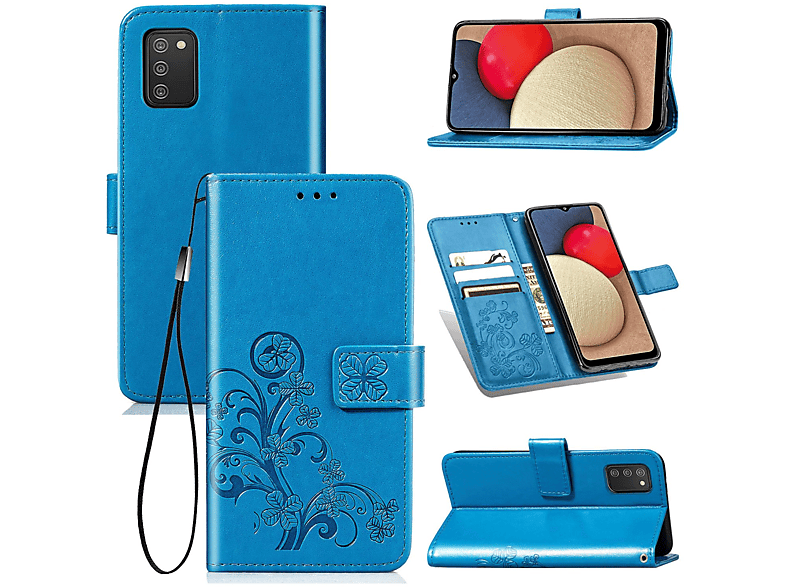 KÖNIG Case, Galaxy DESIGN Blau Book Samsung, A03s, Bookcover,