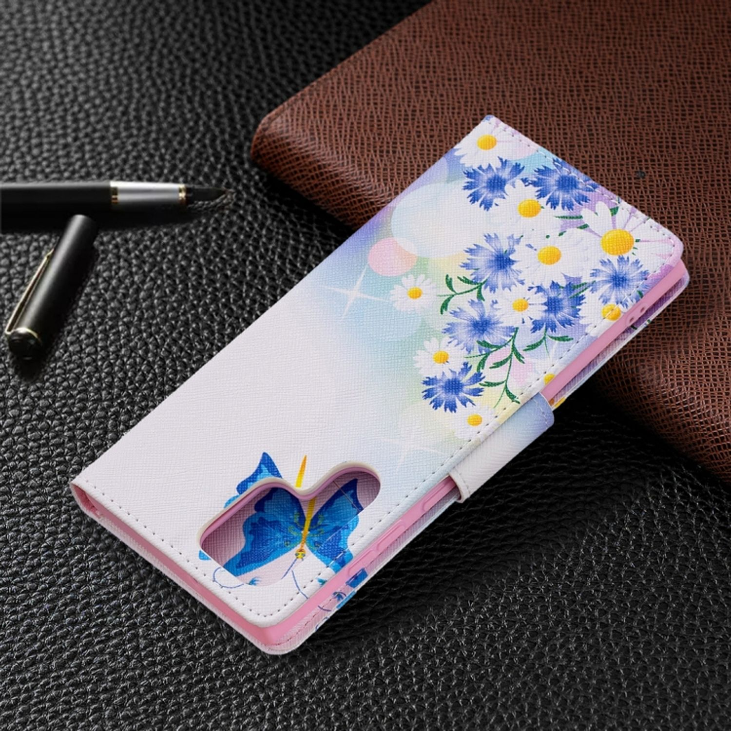 KÖNIG DESIGN Book Case, S22 Bookcover, Galaxy 5G, Schmetterlingsliebe Ultra Samsung