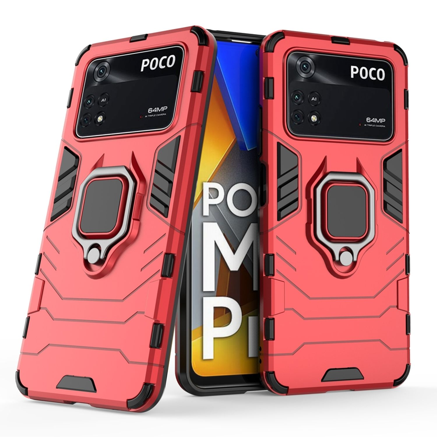 M4 Backcover, Case, DESIGN Rot KÖNIG Xiaomi, Pro, Poco