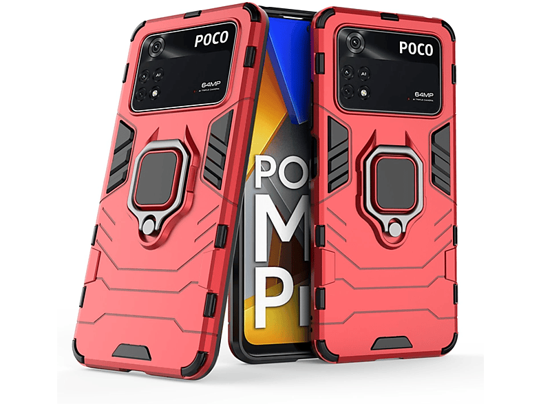 KÖNIG DESIGN Case, Backcover, Xiaomi, Poco M4 Pro, Rot