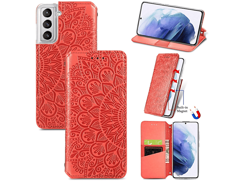 Book 5G, Samsung, Bookcover, S22 Plus Rot Case, KÖNIG DESIGN Galaxy